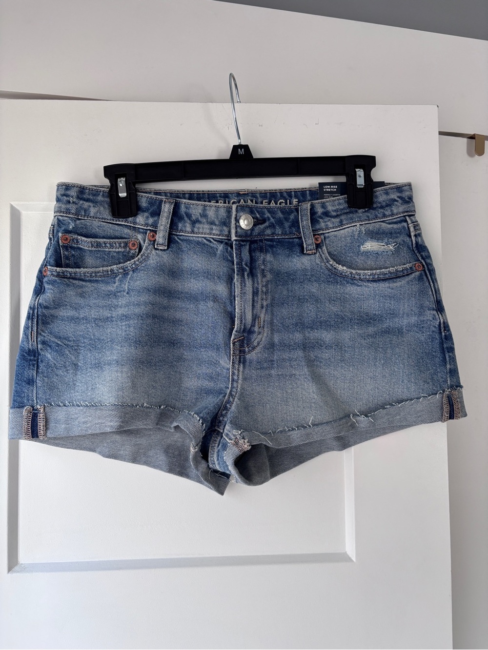 American Eagle Outfitters Light Wash Cuffed Denim Shorts